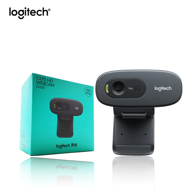  Logitech Cámara web C270 HD, 720p, videollamadas HD de pantalla  ancha + luz LED Litra Glow Premium con TrueSoft, soporte de monitor  ajustable : Electrónica