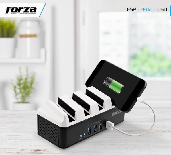 Regleta Estación de carga Forza 4 Tomas - 4 USB